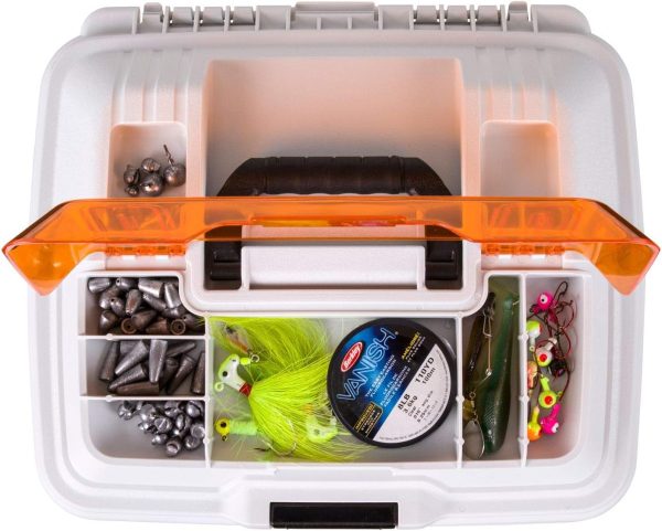 Flambeau Outdoors T4P Pro Multiloader Tackle Box - Portable Fishing Lure Organizer Station With Zerust Anti-RustTechnology, Includes 5 Removable Tuff Tainer Tackle Boxes, White/Orange - Image 5