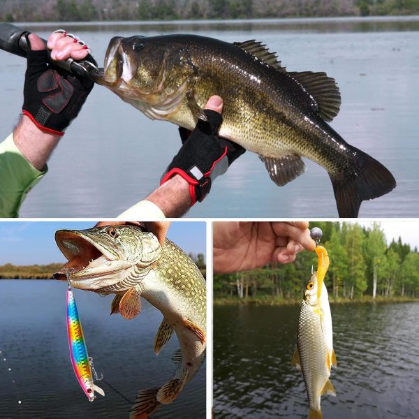 Large 3 Layers Tackle Box with Fishing Tackle Included, 423 Pcs Fishing Lures Kit Crankbaits Fishing Hooks Spoon Worm Tackle Fishing Bait Accessories for Bass Trout Freshwater Saltwater - Image 5