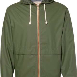 Vintage Hooded Rain Jacket XL Bronze Green