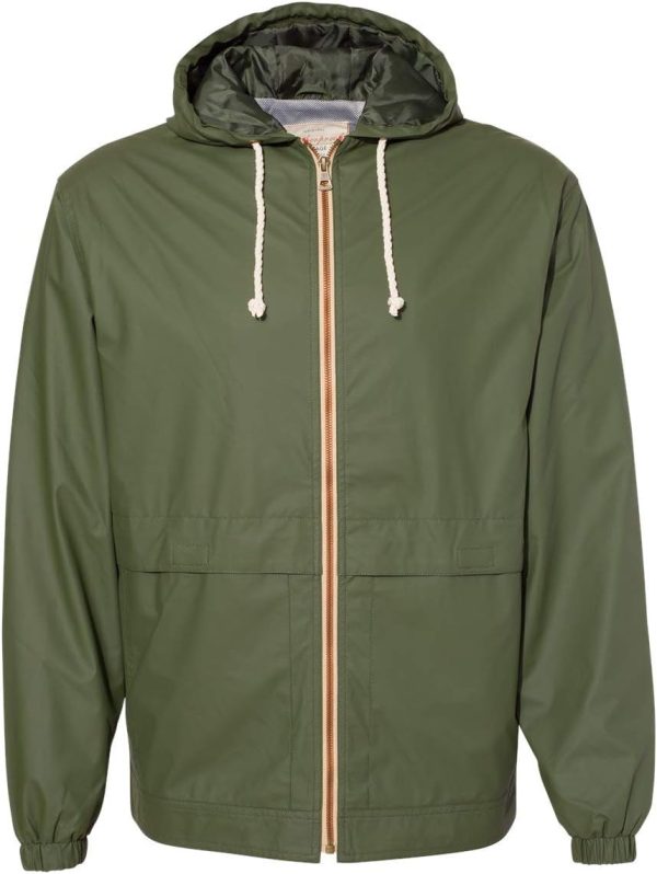 Vintage Hooded Rain Jacket XL Bronze Green